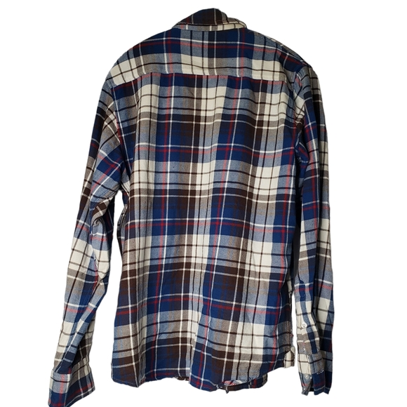 Company 81 Mens Size Large Blue Flannel Plaid Long Sleeve Shirt - Picture 3 of 9